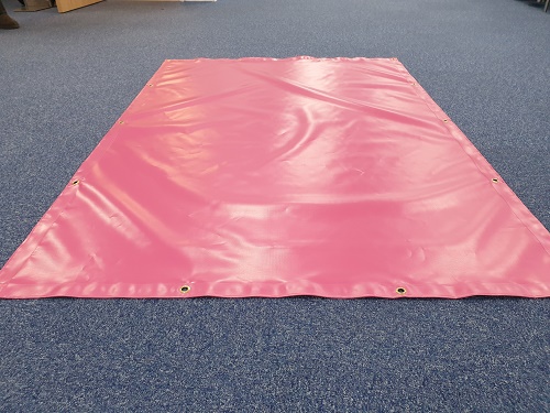 Pink Tarpaulin Sheeting Flame Retardant 1.4m x 9m