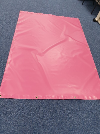 Pink Tarpaulin Sheeting Flame Retardant 1.4m x 20m